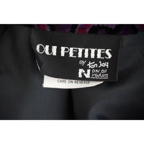 Vintage Purple Paisley Velour Blazer Tan Jay Jacket Womens Size 10 Oui Petites - Picture 8 of 10